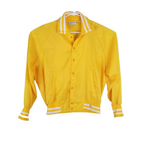 Logo Screens Men's Size X-Large Windbreaker Jacket Bright Yellow Button Up